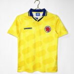 Retro version 1995 Colombia Home Yellow Soccer Jersey AAA