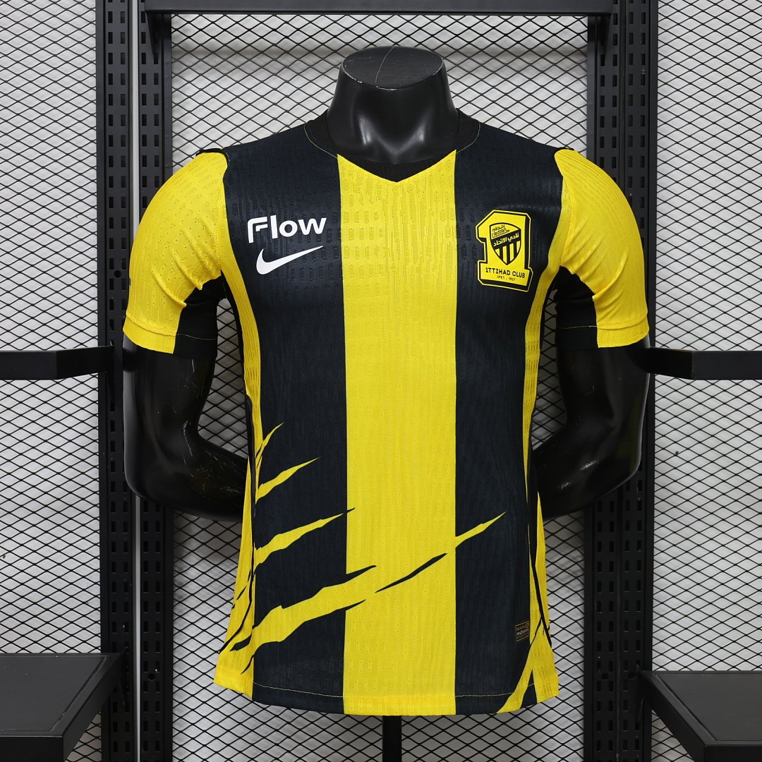 a0ba840a - 副本 Player version 2026-27 Al-Ittihad Home Yellow Black Soccer Jersey AAA - Image 1