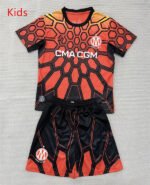 2026-2027  Olympique de Marseille Goalkeeper Black Orange kids/youth  Soccer uniform