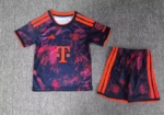 2026-2027  Bayern Munich 2nd Away Black Red kids/youth  Soccer uniform