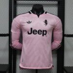Player Version 2026-27 Juventus Away Pink Long-sleeves  Soccer Jersey AAA
