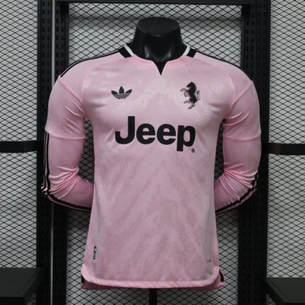 Player Version 2026-27 Juventus Away Pink Long-sleeves  Soccer Jersey AAA