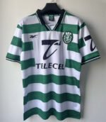 Retro version 1998-1999 Sporting Lisbon Home White Green Soccer Jersey AAA