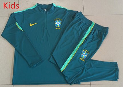 2026-27 Brazil  Green Soccer kids Tracksuit Uniform
