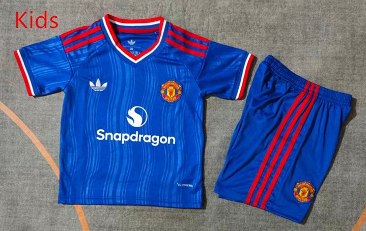 c96fb109 2026-2027 Manchester United Away Blue kids/youth Soccer uniform - Image 1