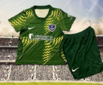 2026-2027 Portsmouth Goalkeeper Black Green kids/youth  Soccer uniform