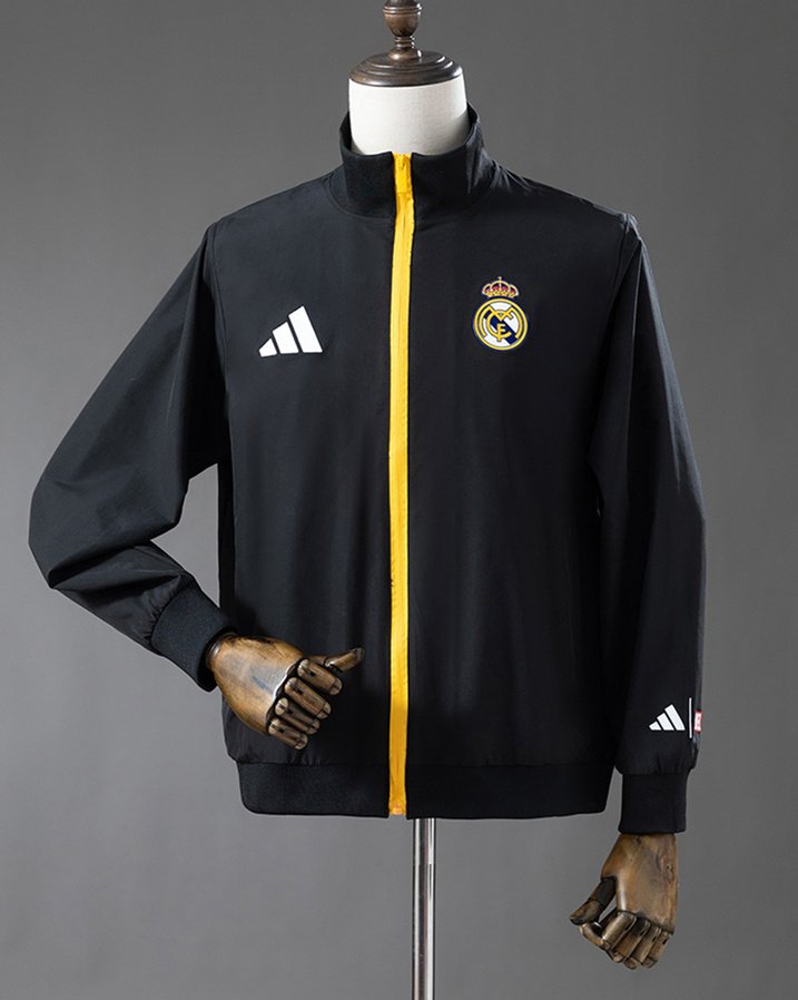 e208a73b 26-27 Real Madrid Black Windbreaker Soccer Jacket - Image 1