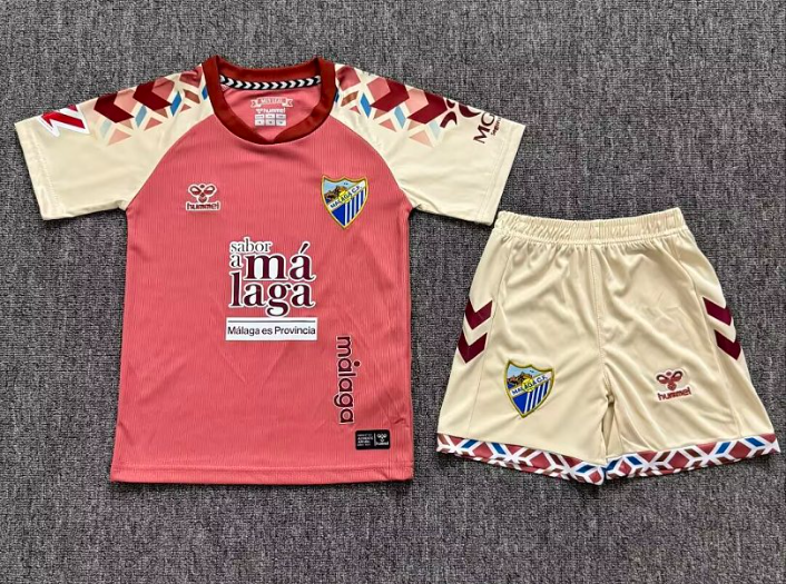 e39c8479-4303-43aa-9d11-6170b1290fa5 2026-27 Malaga Away Pink kids/youth Soccer uniform - Image 1