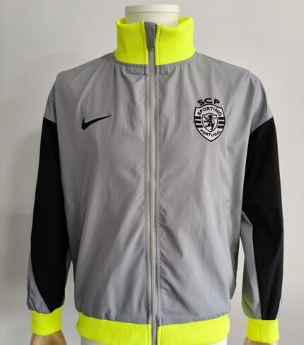 26-27 Sporting Lisbon Grey Windbreaker  Soccer Jacket