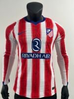 Player version 2026-2027 Atletico Madrid Home Red White  Long sleeves Soccer Jersey AAA
