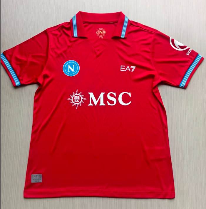 f27ec601-d75e-4091-b211-dff7b588abf1 2026-2027 Napoli 2nd Away Red Soccer Jersey AAA - Image 1