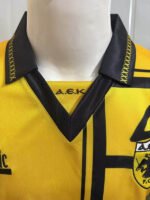Retro Version 94-95 AEK Athens Home Yellow Soccer Jersey AAA - Image 4