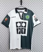 Retro version 2002-2003 Sporting Lisbon 3rd Away White Green Soccer Jersey AAA