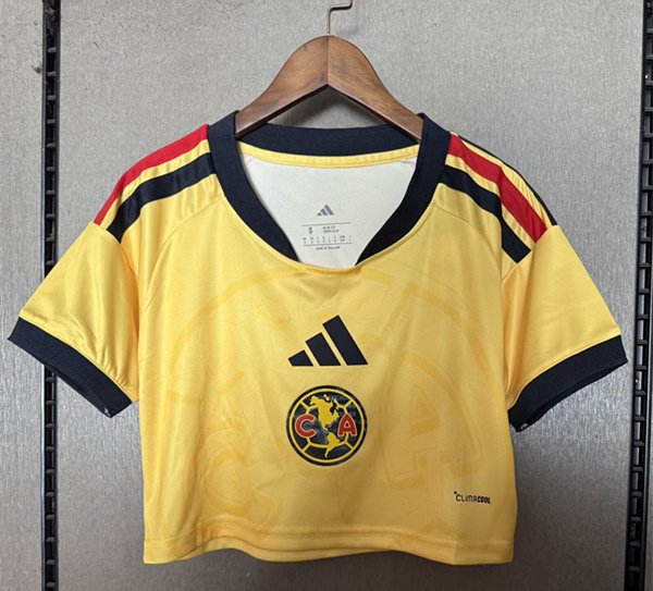 psc (2) 2026-27Club American Home Yellow Women Short Soccer Jersey AAA - Image 1