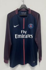 Retro version 2017-18 Paris Saint-Germain Home  Blue LS Soccer Jersey AAA