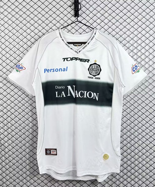 psc (3) Retro version 2002 Olympiacos Home White Soccer Jersey AAA - Image 1