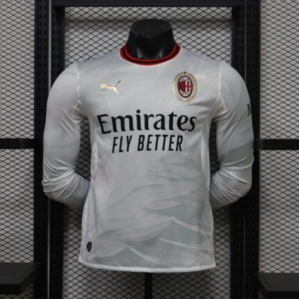 Player version 2026-2027 AC Milan Away White Long sleeves Soccer Jersey AAA