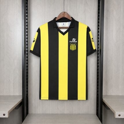 Retro version1987-88 Penarol Home Yellow Black  Soccer Jersey AAA