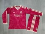 2026-27 Real Madrid Third Away Pink kids/youth Long-sleeved Soccer uniform