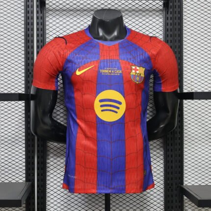 Player version Spider-Man 26-27 Barcelona Red Blue Soccer Jersey AAA