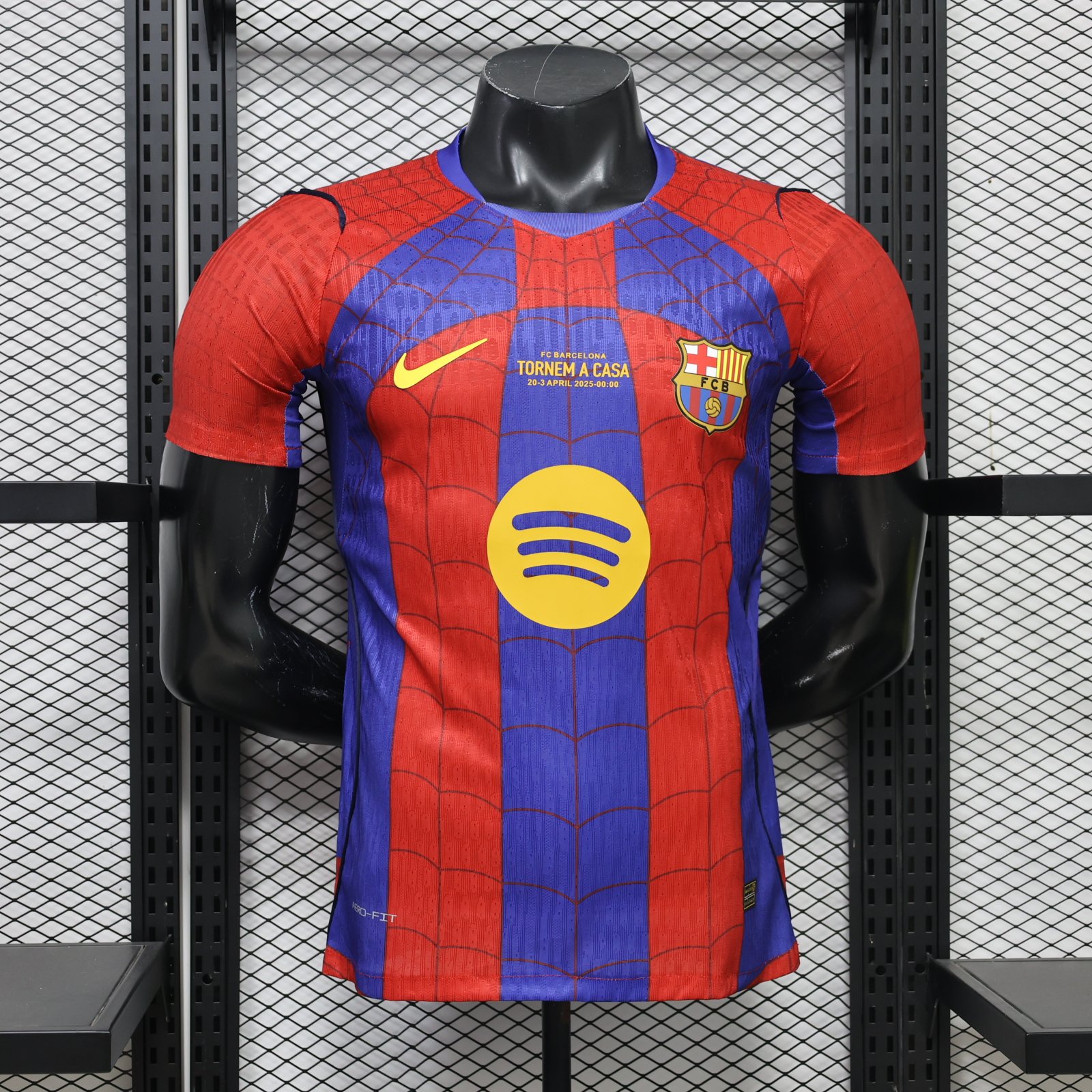 52553edc Player version Spider-Man 26-27 Barcelona Red Blue Soccer Jersey AAA - Image 1