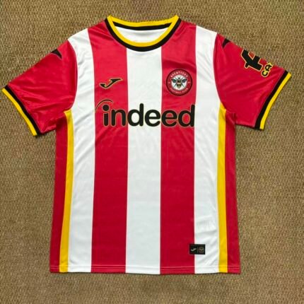 (S-4XL) 26-27 Brentford Home Red White Soccer Jersey AAA
