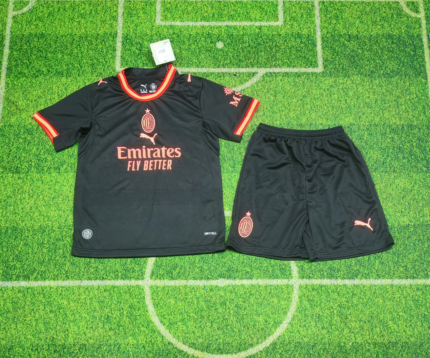 2026-2027 AC Milan Third Away Black kids/youth  Soccer uniform