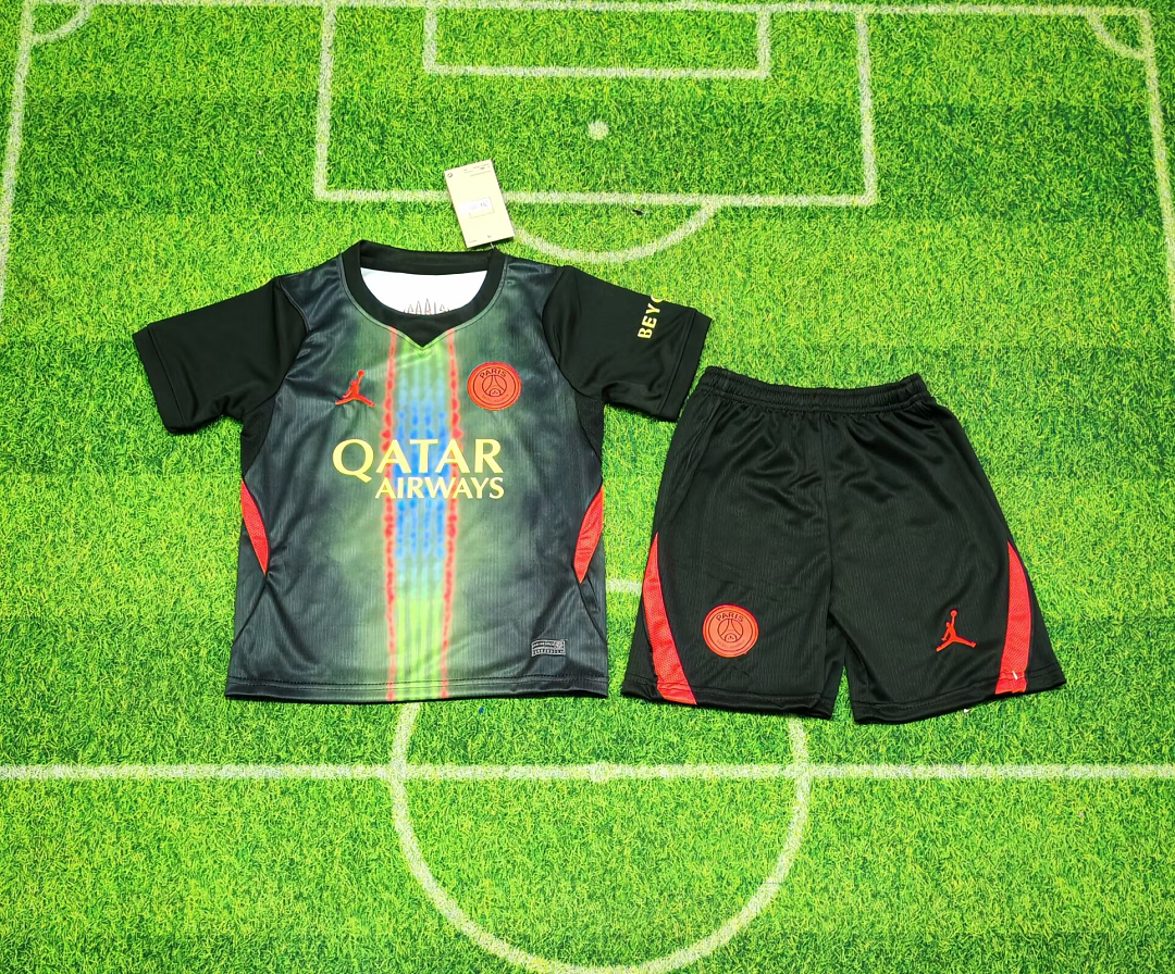 9a2d3a4c 2 2026-2027 Paris Third Away Black kids/youth Soccer uniform - Image 1