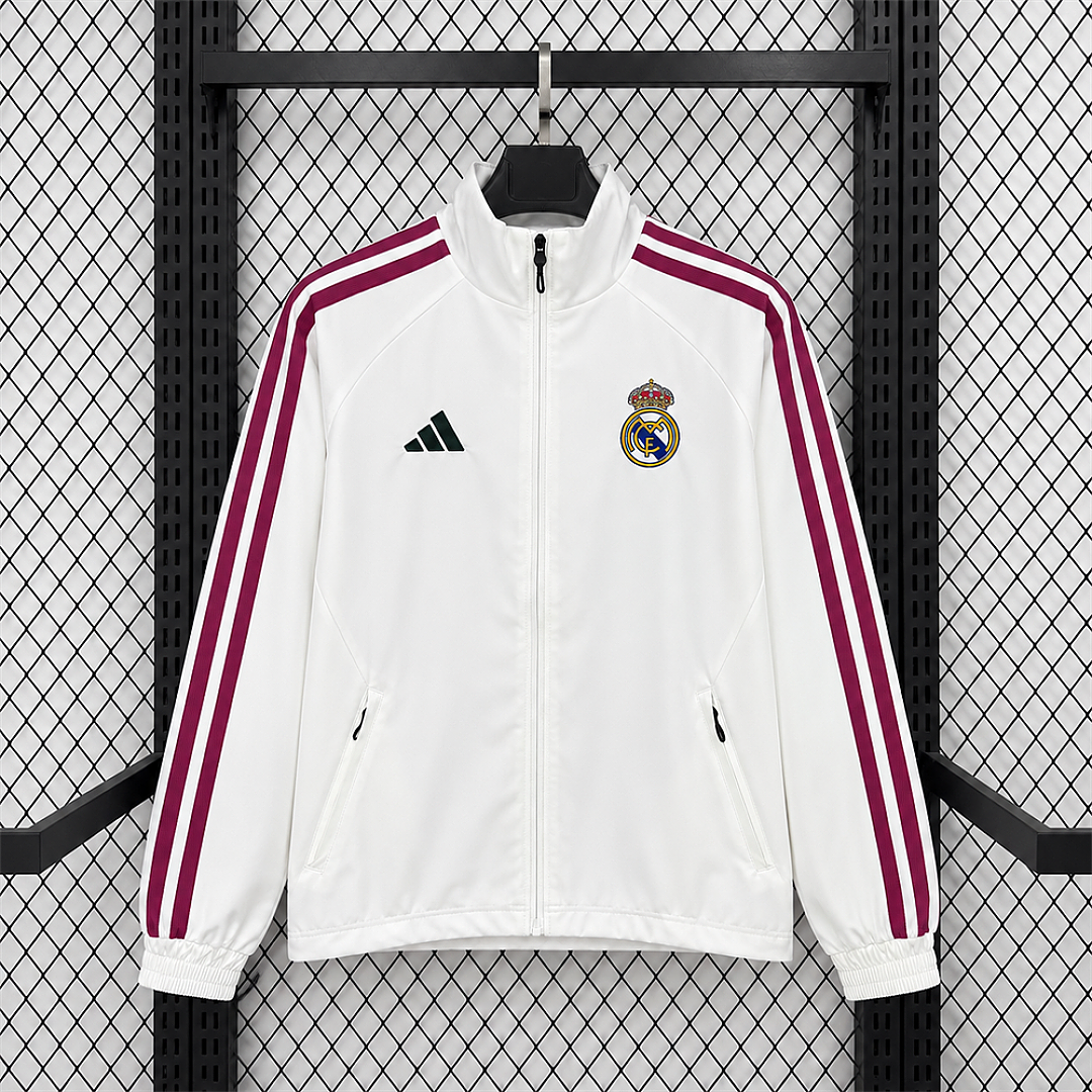 9b0425e1 26-27 Real Madrid White Windbreaker Soccer Jacket - Image 1