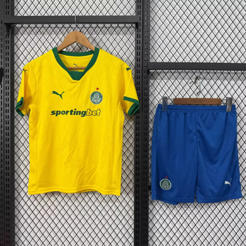 IMG_7342 2025-26 Palmeiras 2nd Away Yellow kids/youth Soccer uniform - Image 1
