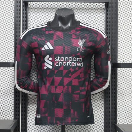 Player Version 2026-27 Liverpool 2nd Away Black Red Long-sleeved  Soccer Jersey AAA