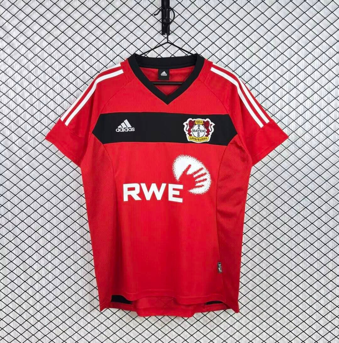 bf2f3082 Retro Version 2002-04 Leverkusen Home Red Soccer Jersey AAA - Image 1
