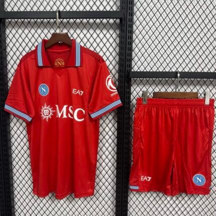 2026-2027 Napoli Third Away Red kids/youth  Soccer uniform