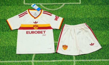 2026-2027 Roma Away White kids/youth  Soccer uniform