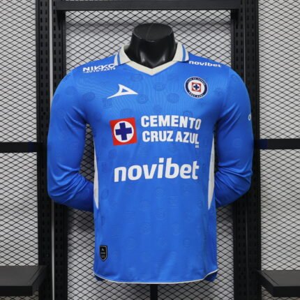 Player  Version 2026-2027 Cruz Azul Home Blue Long sleeves Soccer Jersey AAA