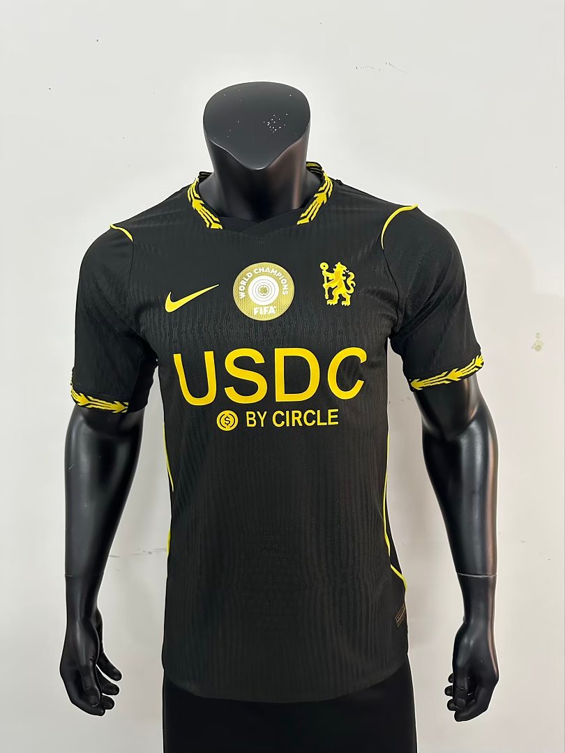 f5b5f62c with logo Player Version 26-27 Chelsea Third Away Black Soccer Jersey AAA - Image 1