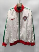 Retro Version Portugal White Windbreaker  Soccer Jacket