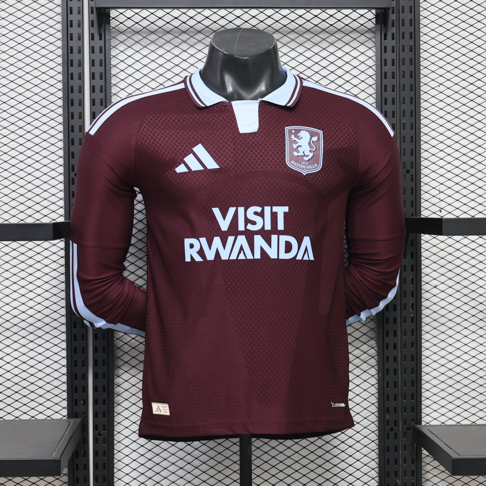 20e873b6 with ads Player version 26-27 Aston Villa Home Red Long-sleeved Soccer Jersey AAA - Image 1