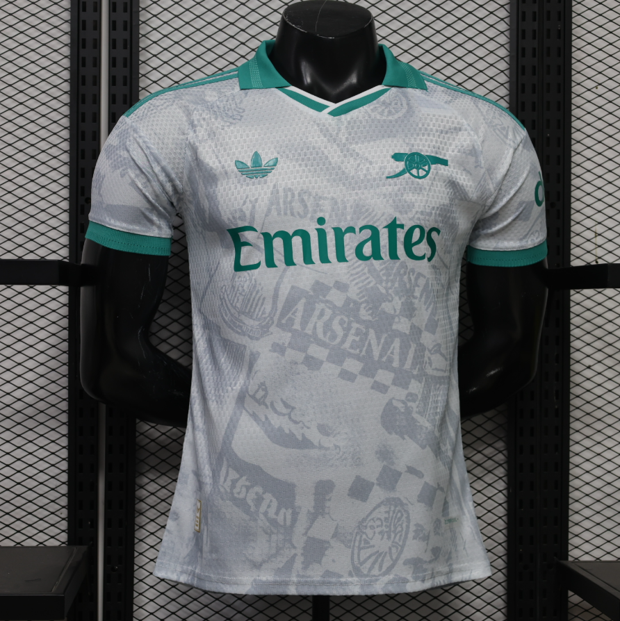 496550ef-fe7e-4ca9-91d4-b148381e9c2d Player version 2026-2027 Arsenal White Green Soccer Jersey AAA - Image 1