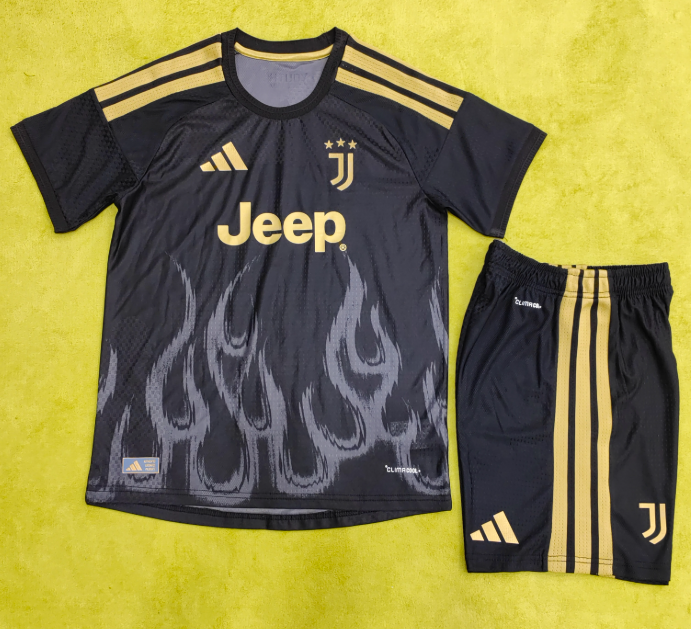 90ca8a42-0499-4311-a81d-5e785409b68a 2026-2027 Juventus 2nd Away Black kids/youth Soccer uniform - Image 1