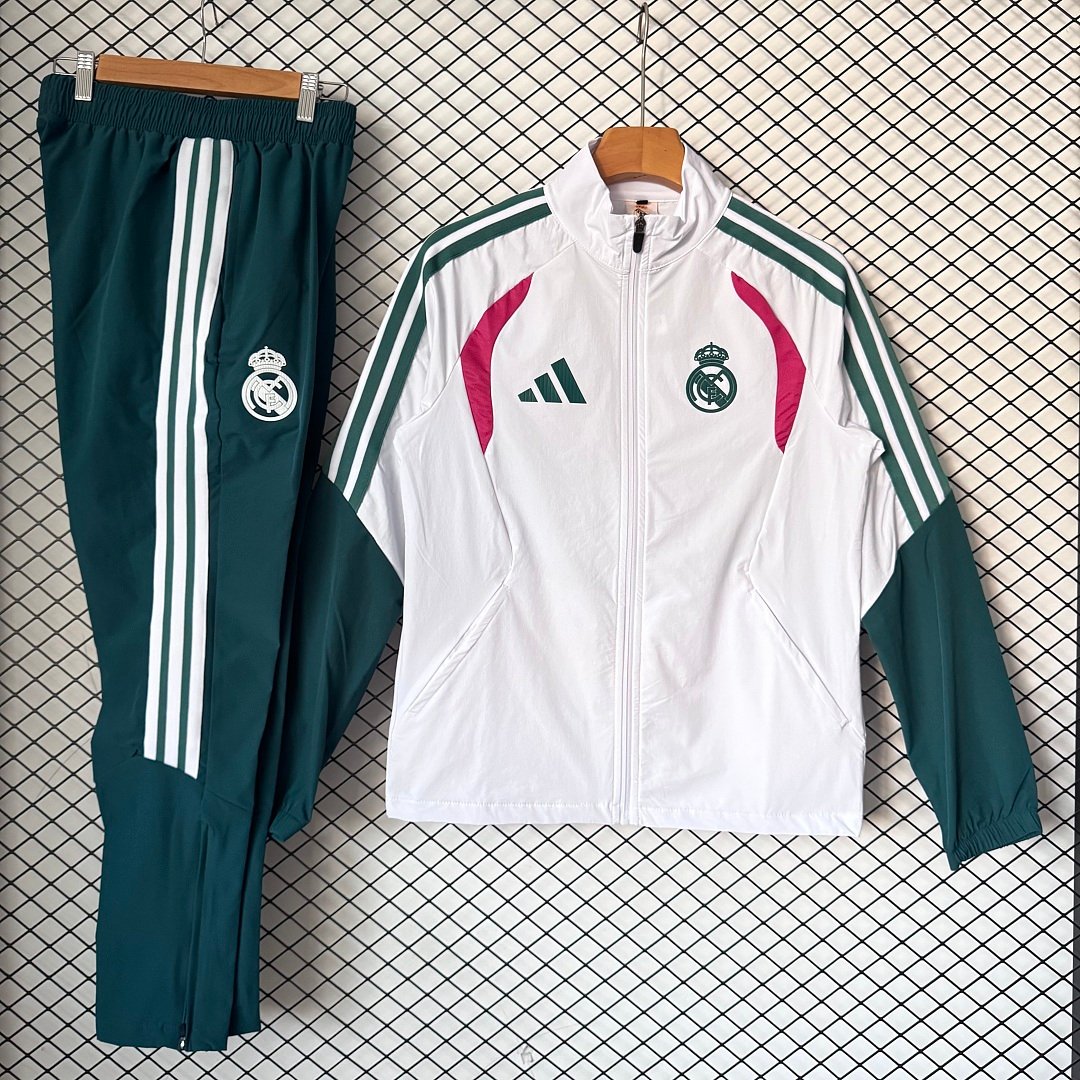 96218587 2026-2027 Real Madrid White Green Windbreaker Soccer Jacket uniform - Image 1
