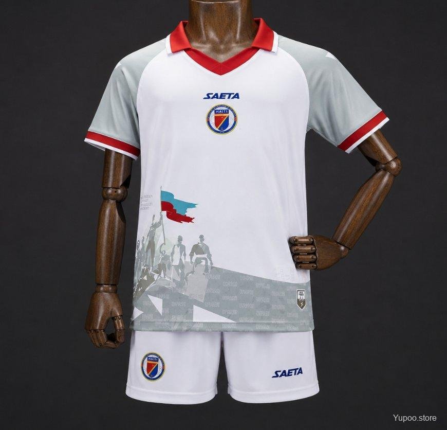 IMG_8155 2026-2027 Haiti Away White Kids/Youth Soccer Uniform - Image 1