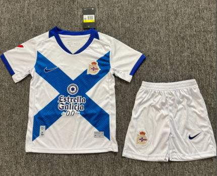 2026-27 Deportivo La Coruna Third Away Blue White kids/youth Soccer uniform