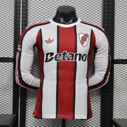 Player Version 26-27 River Plate Away Red White Long sleeves  Soccer Jersey AAA