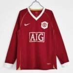 Retro version 2006-2007 Manchester United Home Red Long sleeves Soccer Jersey AAA