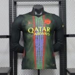 Player version 2026-27  Paris Saint-Germain Third Away  Green Black LS Soccer Jersey AAA
