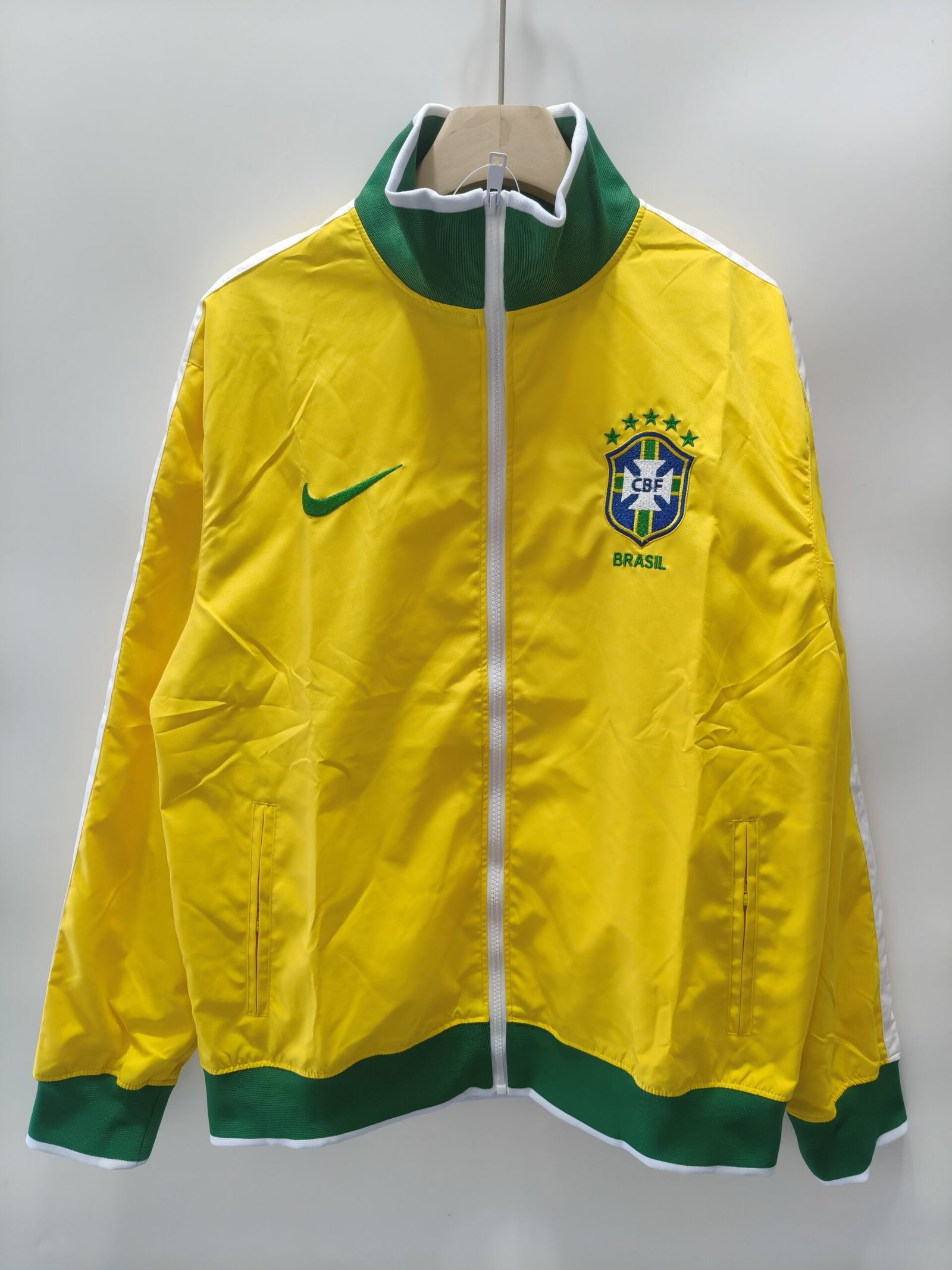oplus_2097184 10-11 Brazil Yellow Windbreaker Soccer Jacket - Image 1